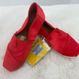 Red Satin Slipon Toms